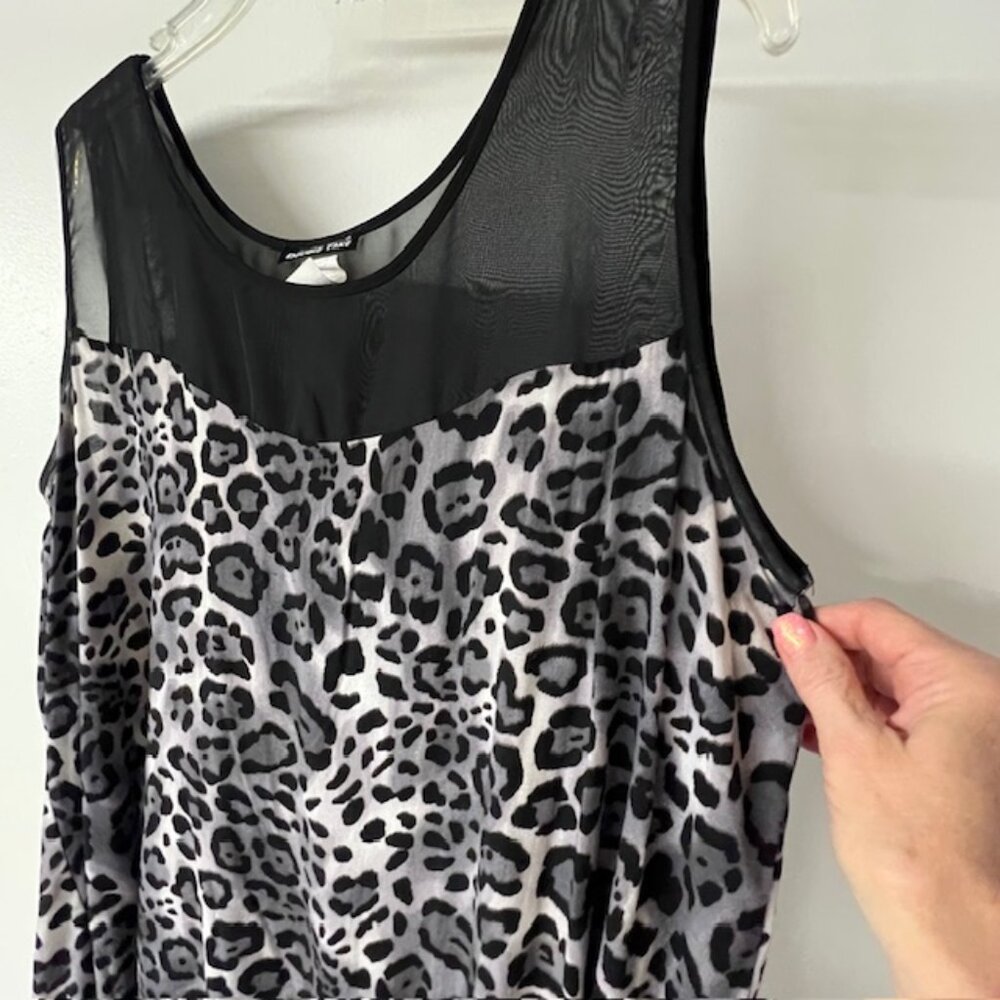 DoubleTake Womens Sleeveless Camisole Top, Sheer shoulders, Animal Print Size 1X - Picture 5 of 8